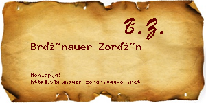 Brünauer Zorán névjegykártya